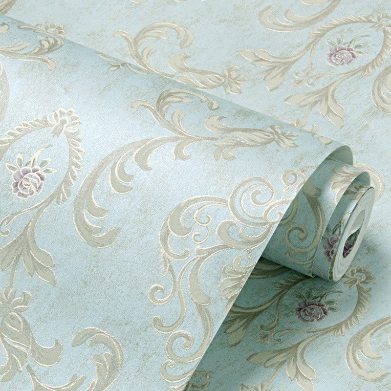 Vintage Damask Wallpaper Roll Soft Color Flower Wall Art for Bedroom Decoration, 57.1-sq ft