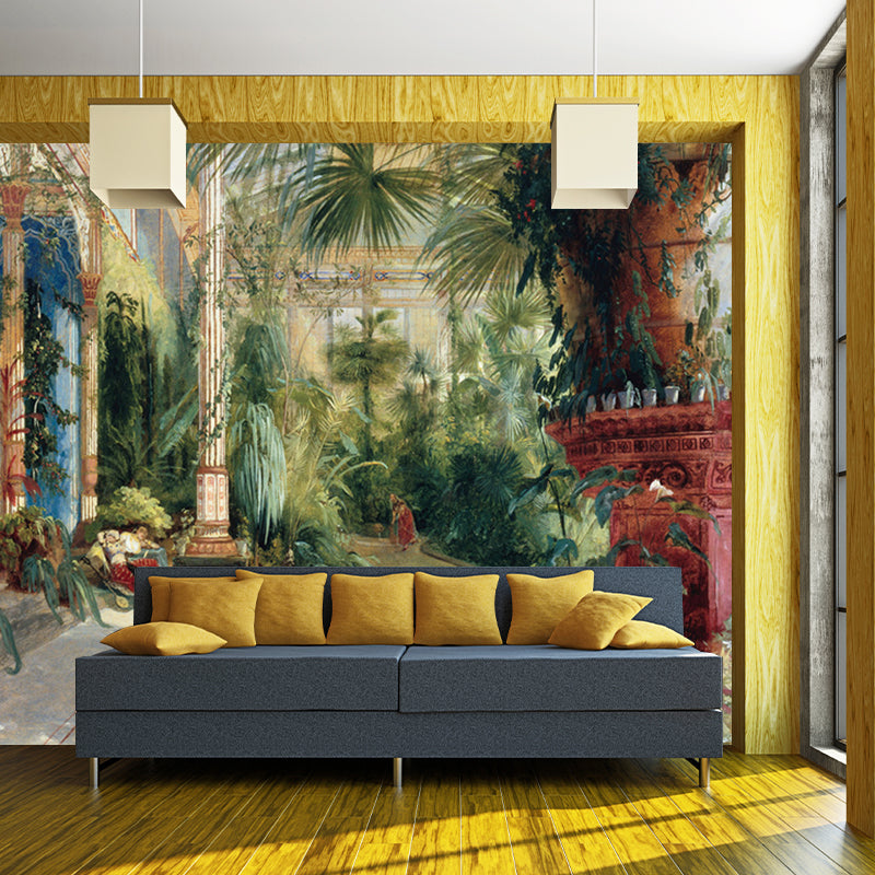 Green Classical Wall Paper Murals Large The Interior of the Palm House Painting Wall Art for Stairs