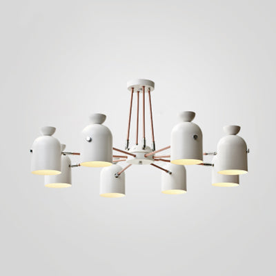 Modern White Finish Chandelier Cup Metallic Hanging Lighting for Living Room Villa