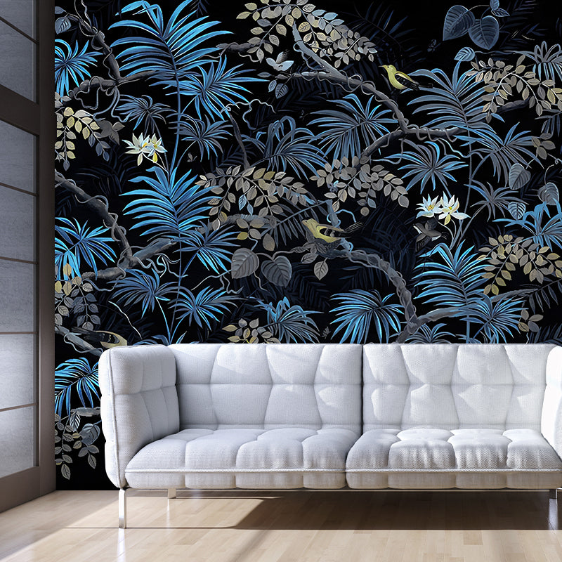 Palm Leaves Wall Paper Murals Tropical Moisture Resistant Dining Room Wall Decor, Customized Size