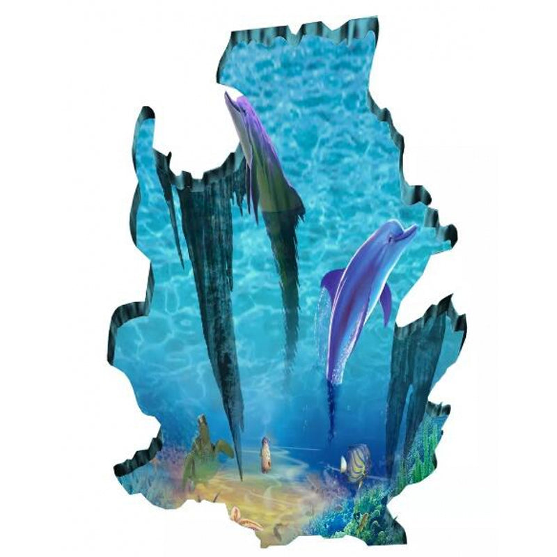 Dolphin in Ice Hole Murals Cartoon Stain-Resistant Childrens Bedroom Wall Decoration, Custom Made