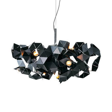 Aluminum Abstract Ceiling Pendant 6 Lights Post Modern Metal Hanging Lamp in Black/Gold/Silver