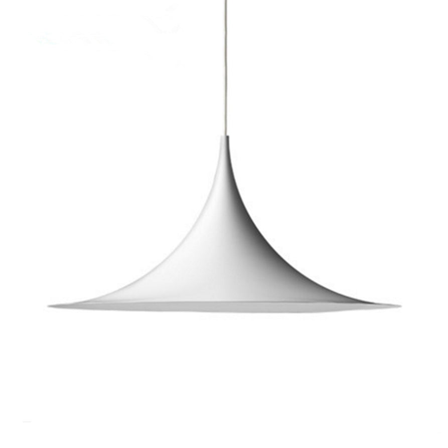 Luz de suspensión de una cabeza negra/gris/blanca con tono de metal de trompeta Luz de colgante de techo de comedor creativo moderno, de 16 "/19" de ancho