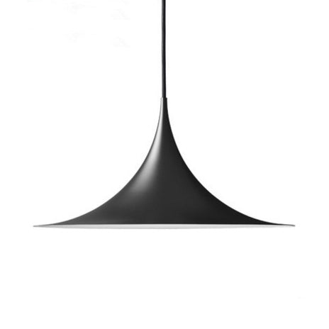 Luz de suspensión de una cabeza negra/gris/blanca con tono de metal de trompeta Luz de colgante de techo de comedor creativo moderno, de 16 "/19" de ancho