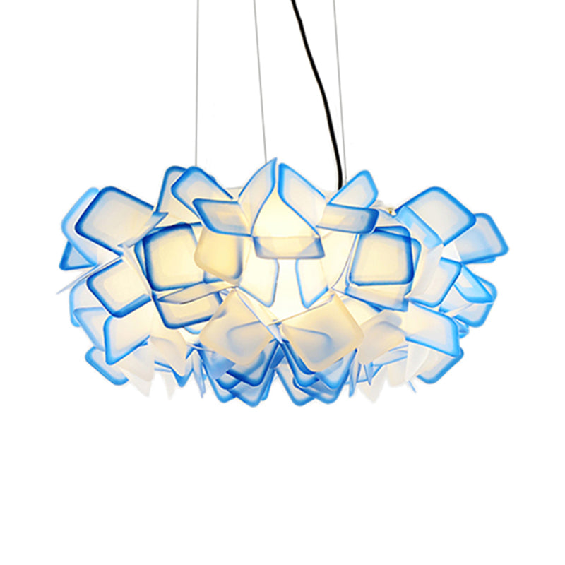 Brun / bleu / violet Blossom Drop Pendant Contemporary 21 "/27.5" De plus de plafond en acrylique 1 "de large pour le salon