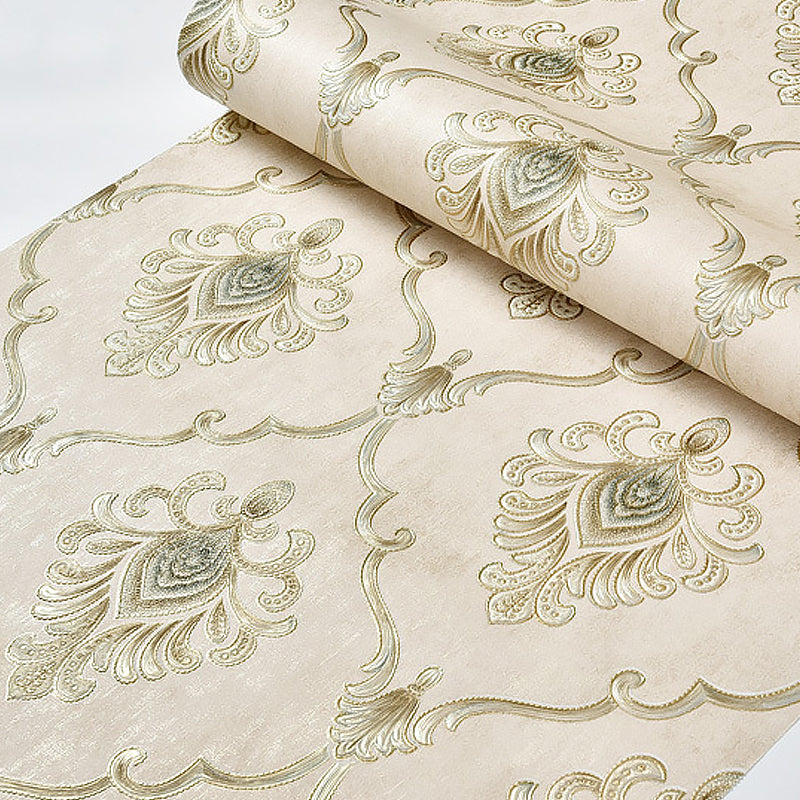 Trellis Damask Wallpaper Roll Vintage Embossed Wall Covering for Home Decoration