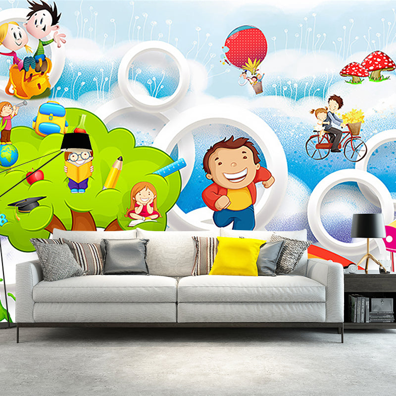 Illustration Adventure Murals Wallpaper for Kids Bedroom, Multi-Colored, Full Size