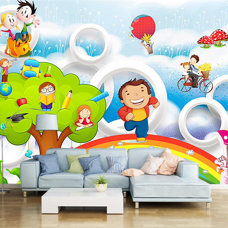 Illustration Adventure Murals Wallpaper for Kids Bedroom, Multi-Colored, Full Size