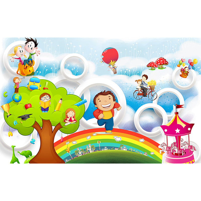 Illustration Adventure Murals Wallpaper for Kids Bedroom, Multi-Colored, Full Size