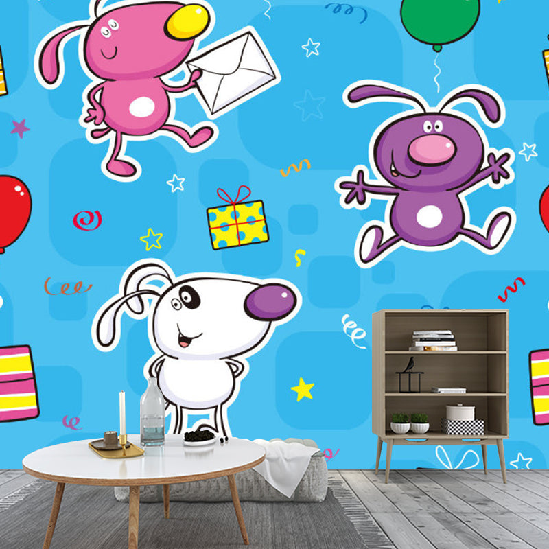 Rabbit Pattern Wall Murals Cartoon Decorative Bedroom Wall Covering, Made to Measure