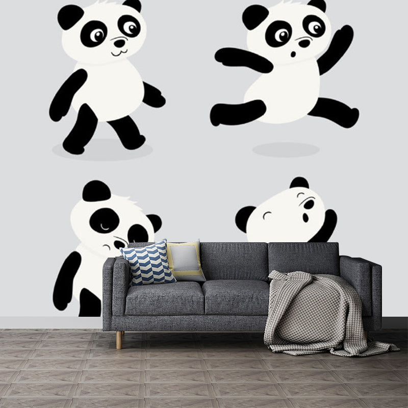 Moisture Resistant Pandas Wall Murals Decal Extra Large Cartoon Style Wall Decor for Bedroom