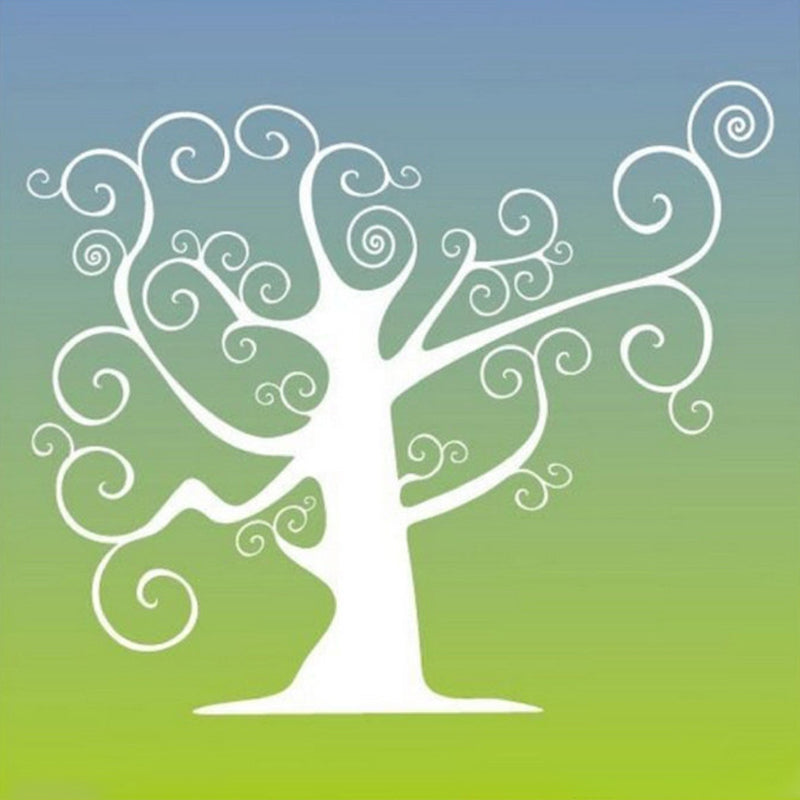 Illustration Tree Murals Decal for Child Bedroom, Blue and Green, Personalised Size