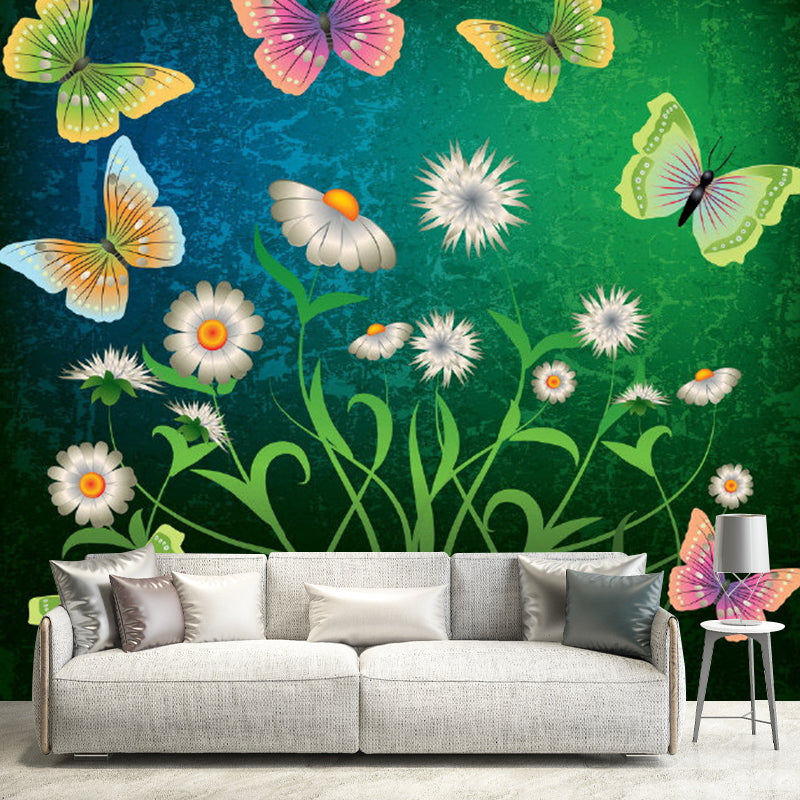 Romantic Butterfly and Flower Murals for Children Bedroom Adventure Wall Decor, Full Size