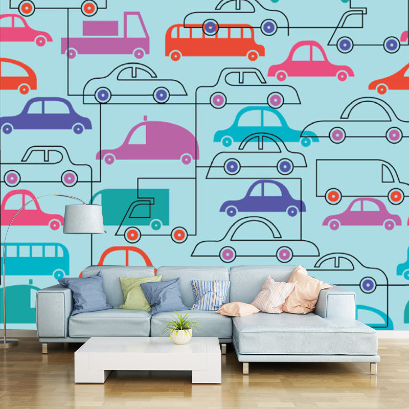 Whole Cars Murals for Wall Children Art Non-Woven Wall Decor for Home, Personalised Size