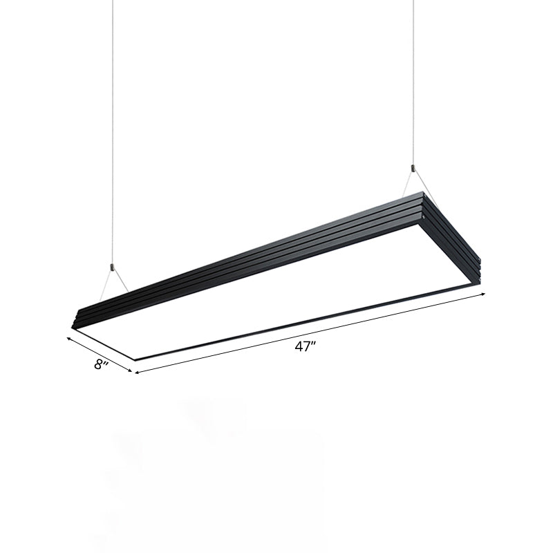 Lampe suspendue du bureau LED avec une nuance à navire en métal simplicité en argent / plafond noir pour salle à manger, 8 "/ 12" de largeur