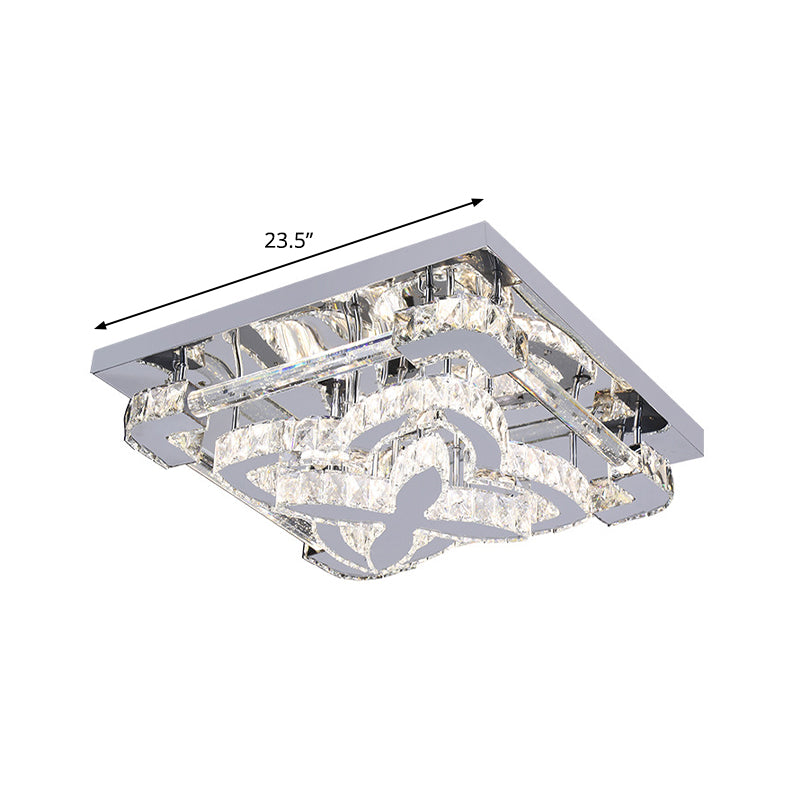 Pétalos de acero inoxidable Montaje de altura de altura Moderna sala de estar LED LED SEMI SEMPLEMBRADO Luz de techo