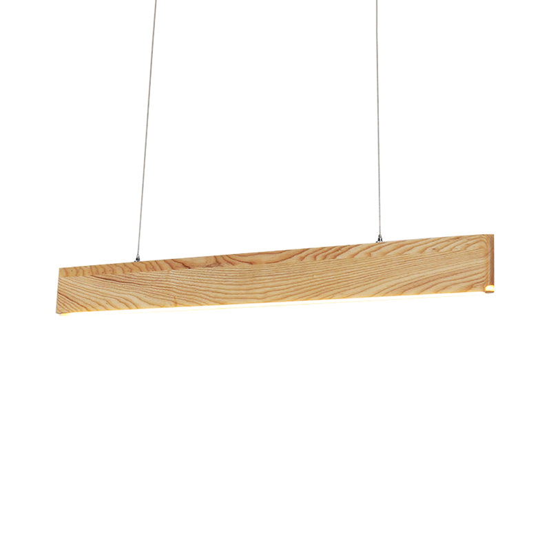 23 "/ 35" / 47 "de largeur de salle à manger Lumière avec une teinte en bois linéaire lampe suspendue à LED beige en lumière chaude / blanche