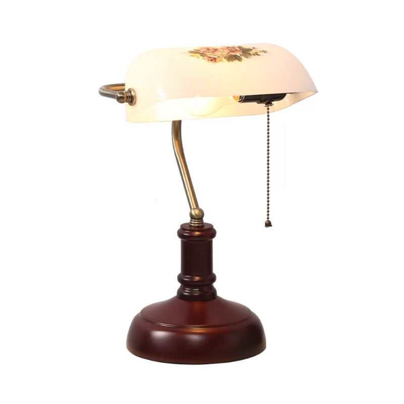 Vintage halbzylindrische Nachttischlampe Kristall 1-Licht-Tisch Licht in Rotbraun für Bett