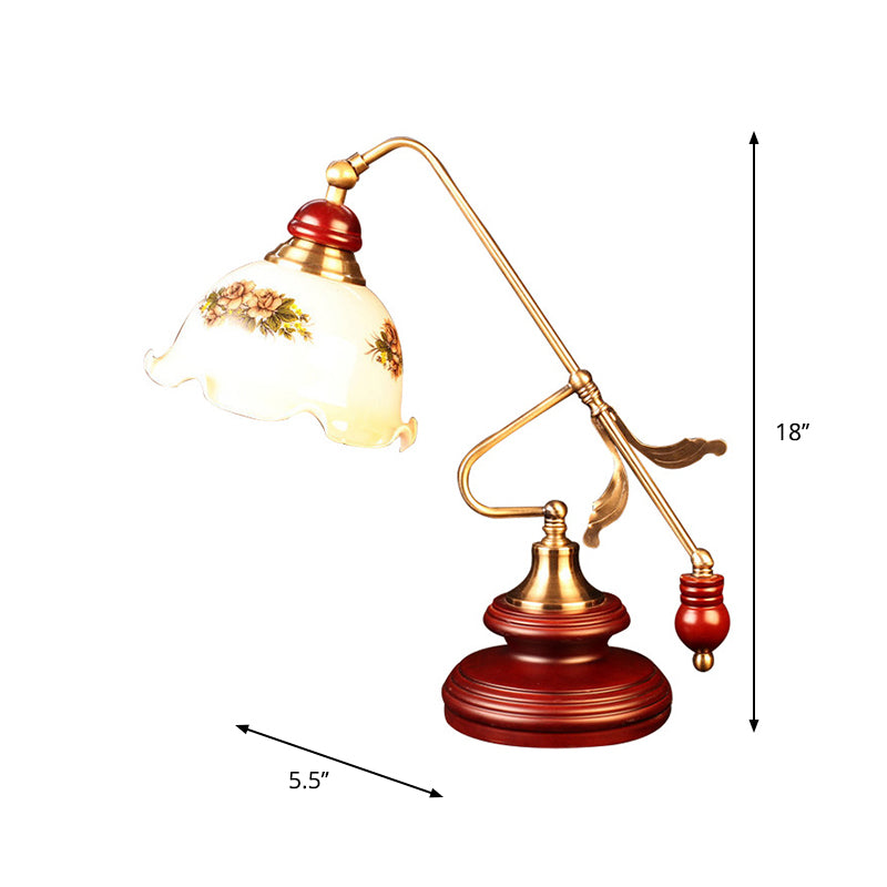 Rotbraun 1 helle Nachttischlampe Landkristallblumenform in der Nachttisch -Lampe