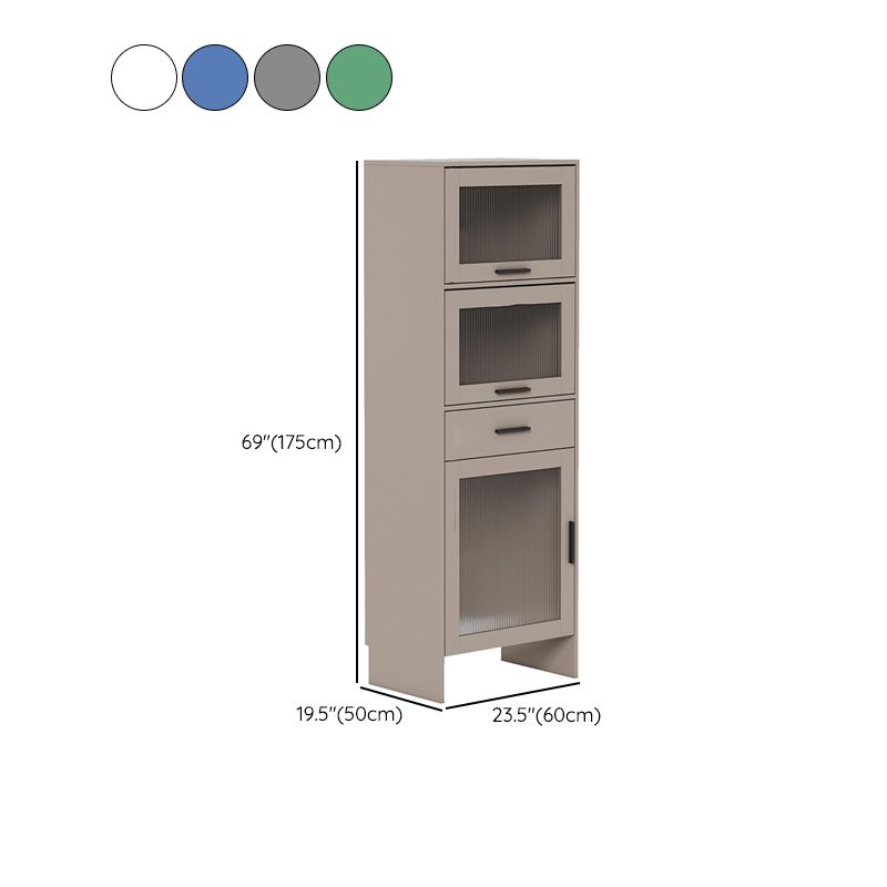 MDF Cabinet Sideboard Modern Style Glass Door with 1 Drawer and 3 Door