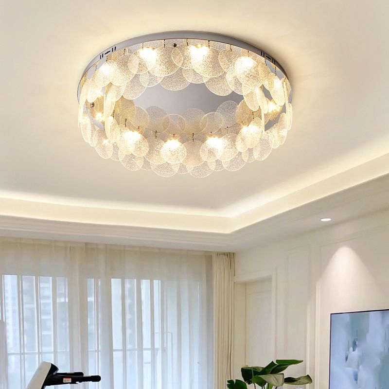 Single Modernism Silver Flush Mount Lighting LED Ceiling Light for Bedroom