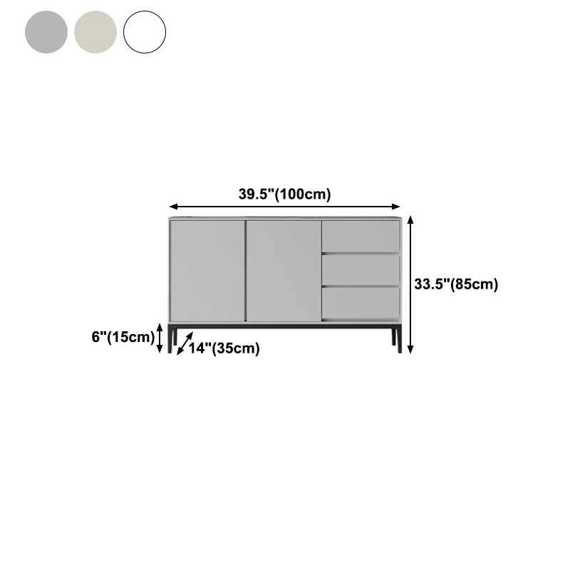 Contemporary Stone Sideboard 3-Drawer and 2-Door Dining Room Sideboard