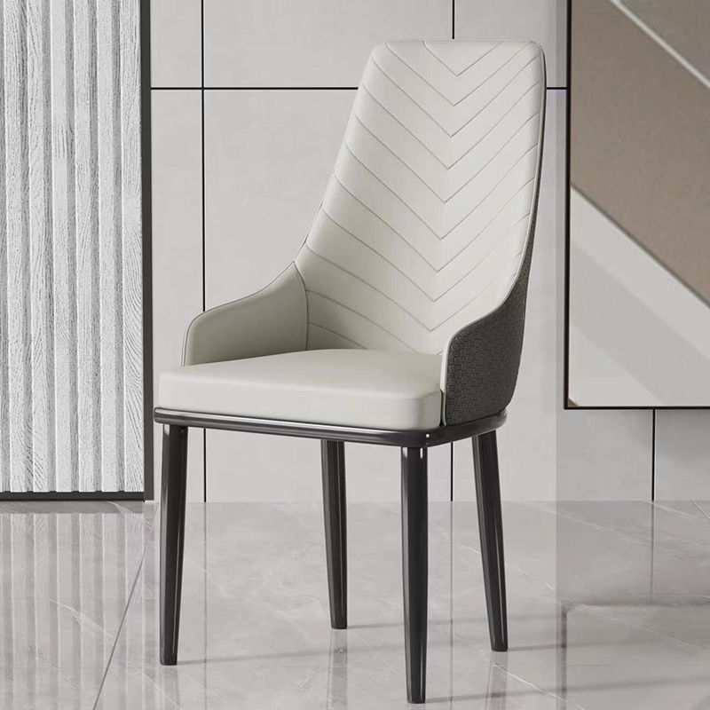 Modern Style Metal Solid Back Upholstered Dining Arm Chair(Set of 4/8)