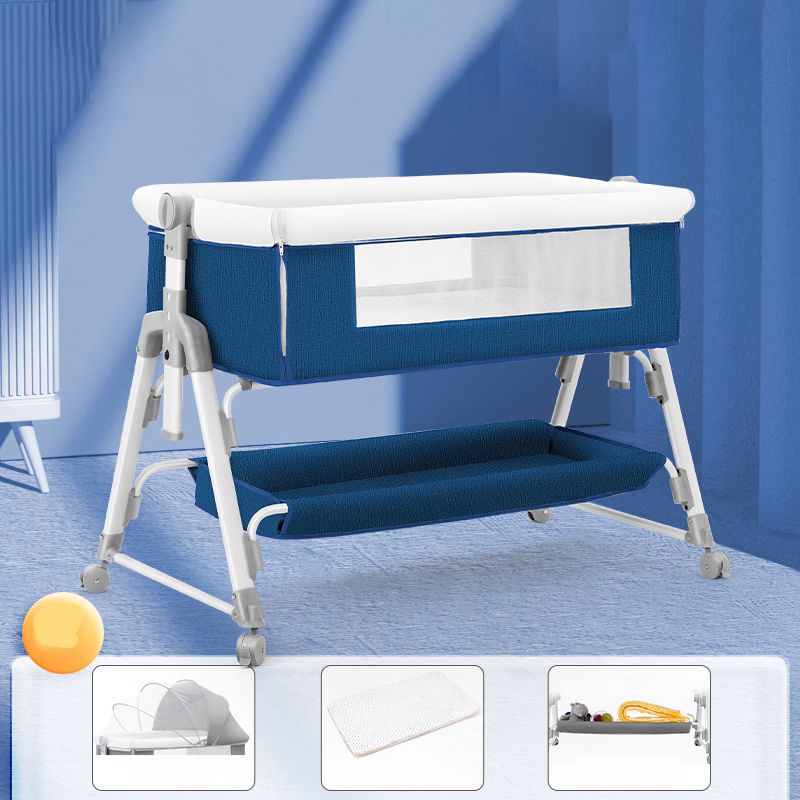 Metal Rocking Newborn Bedside Sleeper Foldable Rectangle  Bedside Crib