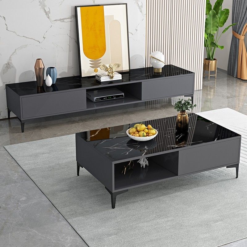 Contemporary TV Stand Console Wooden TV Media Stand for Living Room