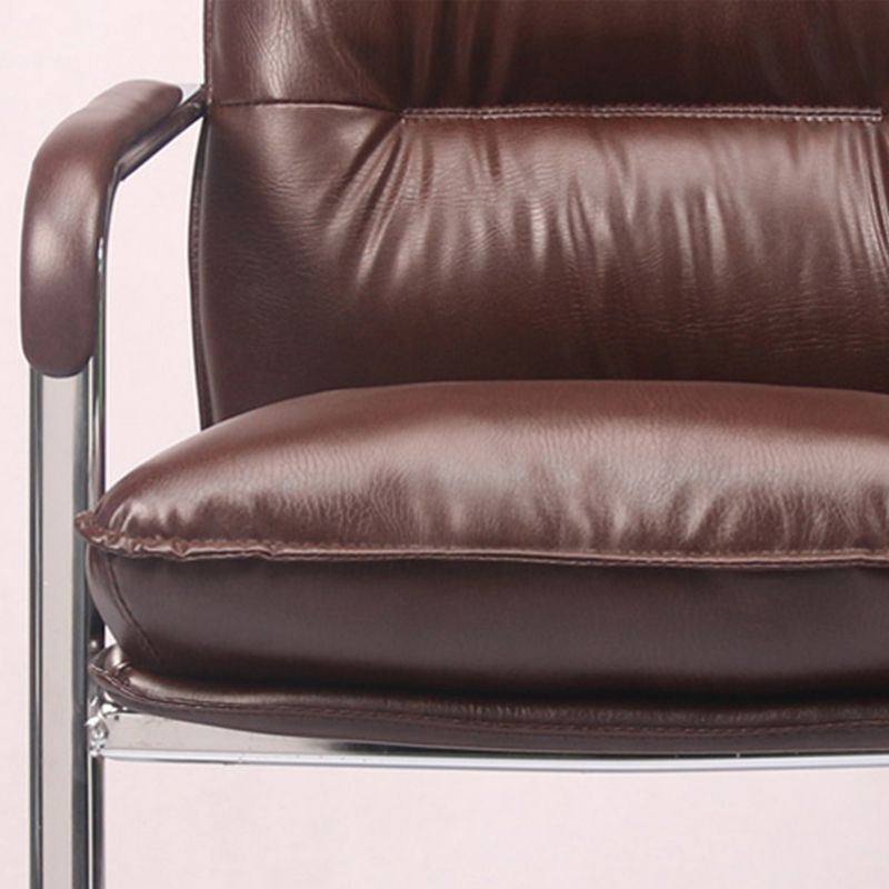 Modern Slide Office Chair Padded Arms No Distressing Leather Desk Chair