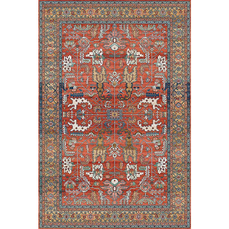 Multicolor Shabby Chic Rug Polyester Carpet Tribal Classicism Indoor Rug Easy Care for Living Room