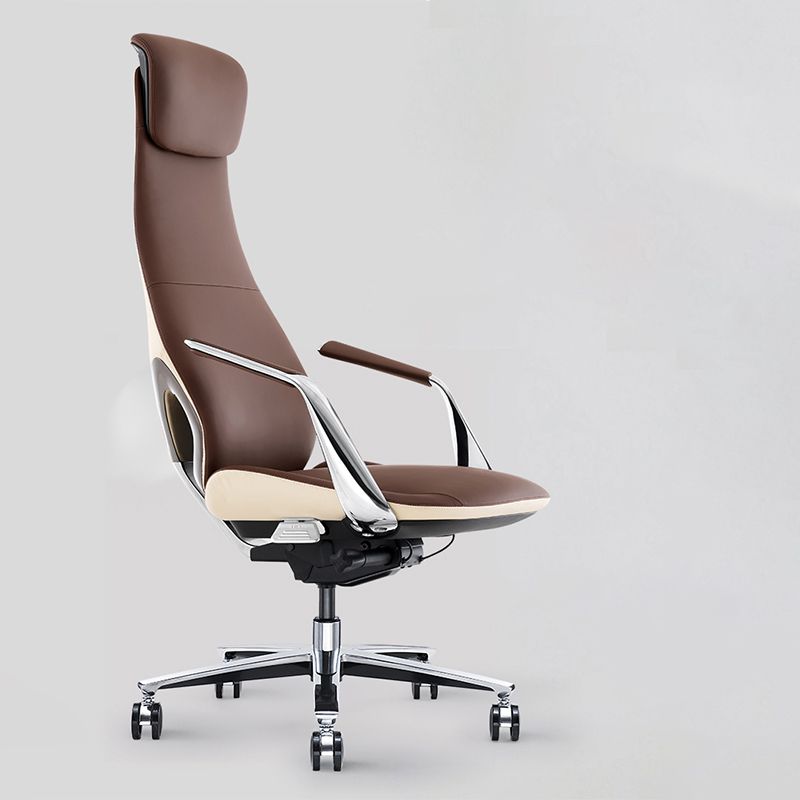 Modern Style Office Chair Adjustable Seat Height Fixed Arms Chair with Wheels