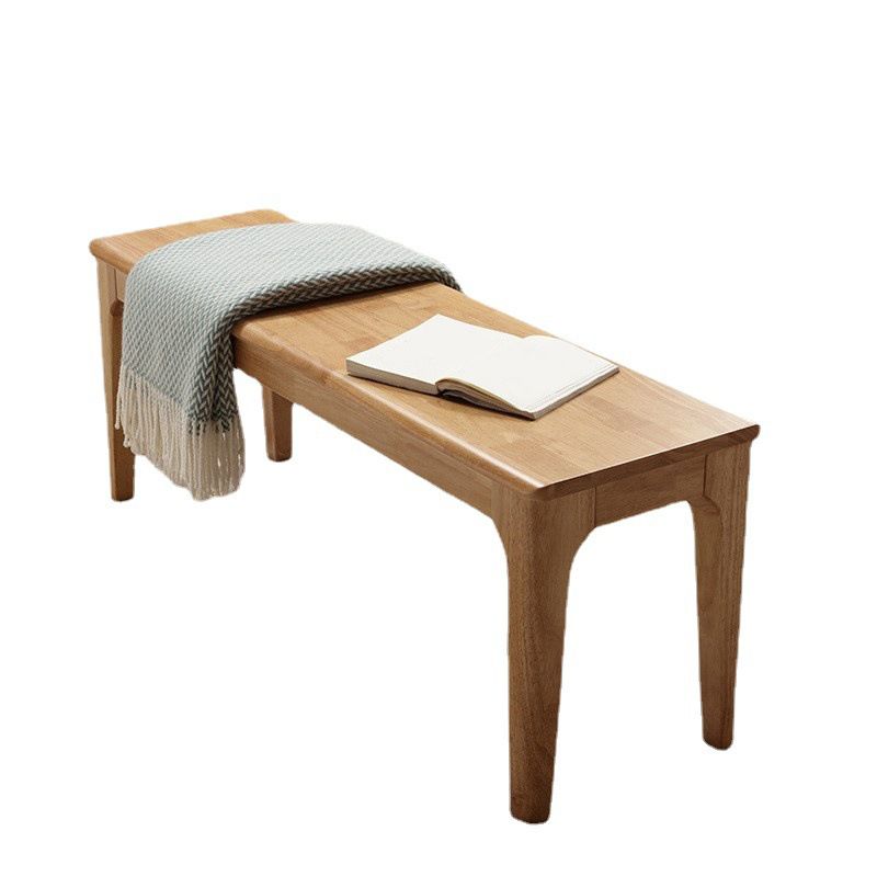 Modern Rubber Wood Bedroom Bench 17.7" Height Bench with Legs