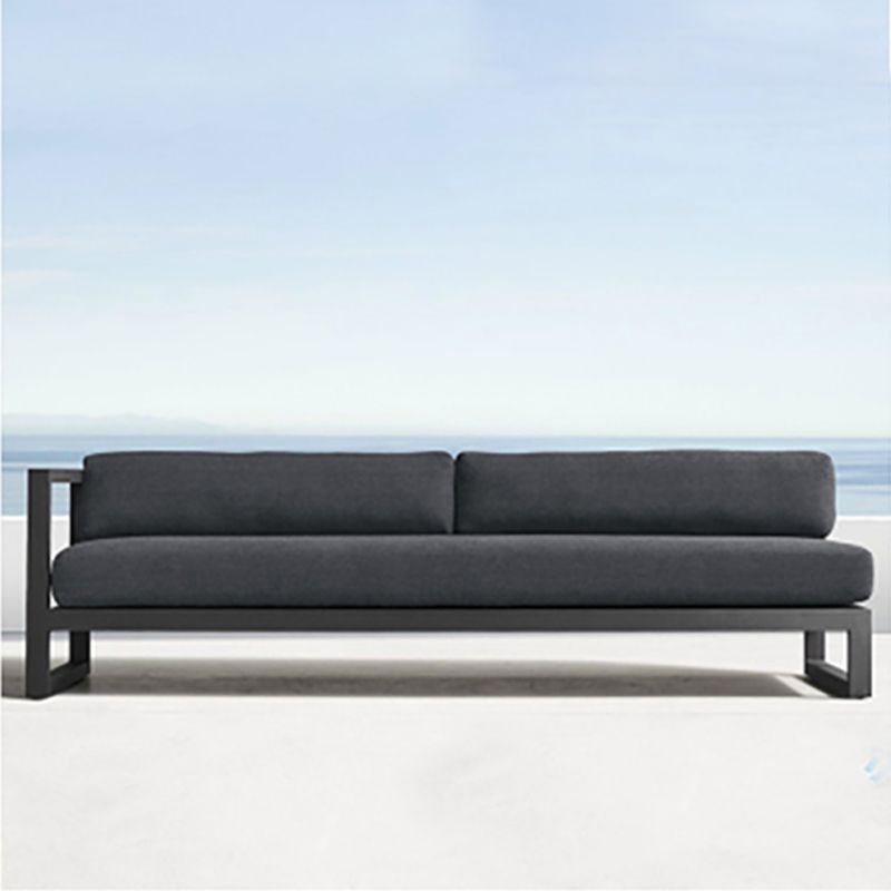 Industrial Style Outdoor Sofa Black Aluminum Standard Seating