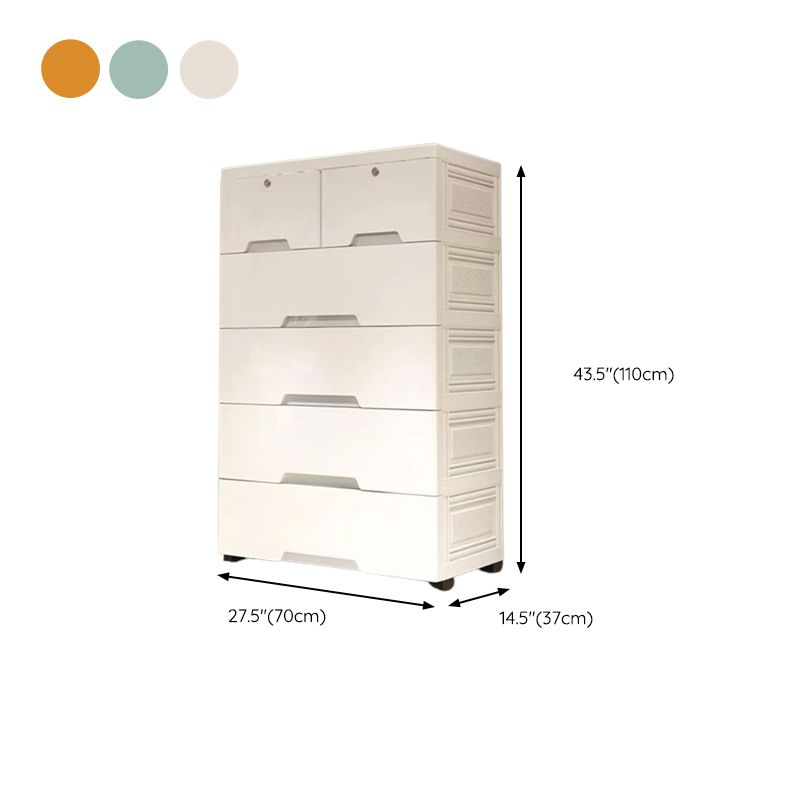 Contemporary Vertical Kids Dressers Plastic Nursery Dresser with Drawers for Home