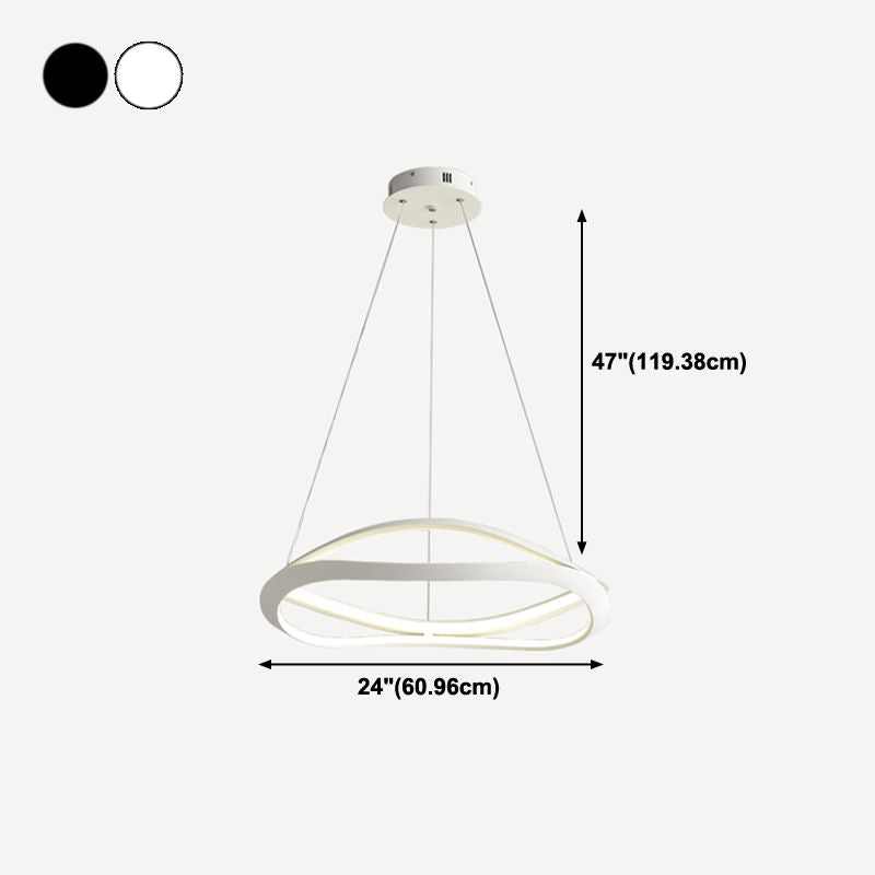 Spiral Shade Metal Chandelier Lights Modern 2- Light Chandelier Lighting Fixtures