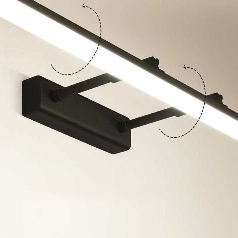 Metal Linear Wall Mount Lighting Modern 1-Light Swing Arm Mirror Wall Mount Light Fixtures