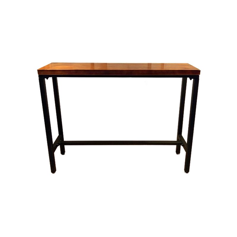 Modern Brown Wood Bistro Table with Rectangle Table Top Trestle Table - 42" H