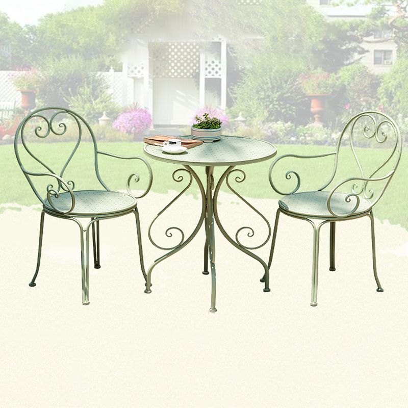 Contemporary Dining Table Round Outdoor Table with Tripod Base