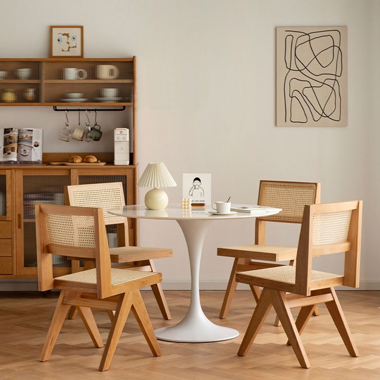 Armless Dining Chairs Modern Style Solid Wood Side Chairs for Dining Room