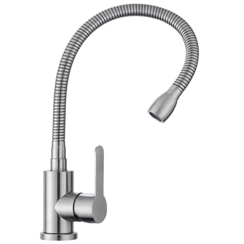 Modern Pot Filler 304 Stainless Steel Pre-rinse Spring Spout Kitchen Sink Faucet