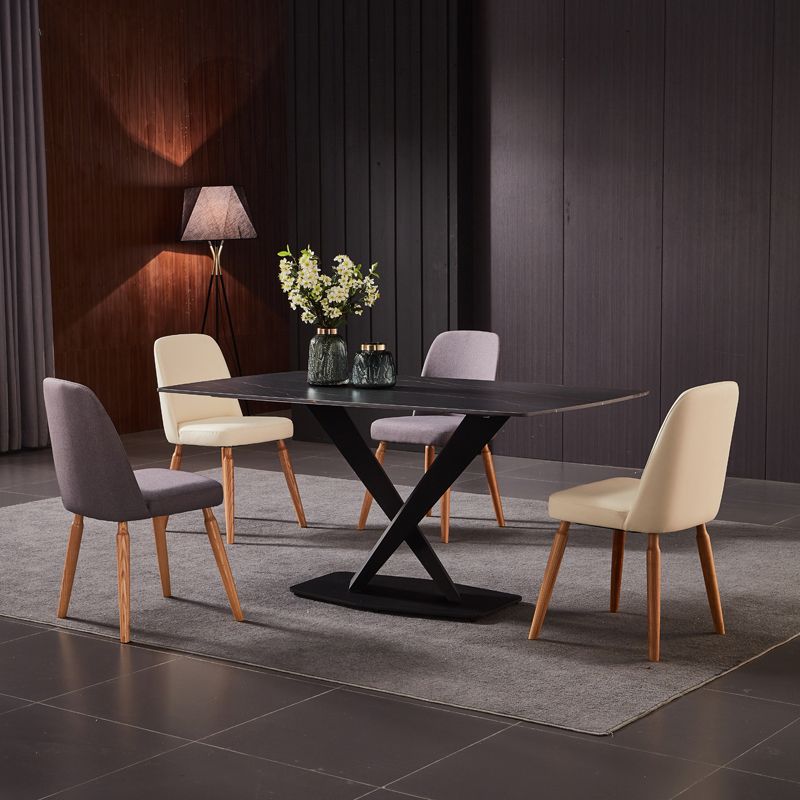 Contemporary Side Chair Solid Wood Base Dining Chair for Dining Room