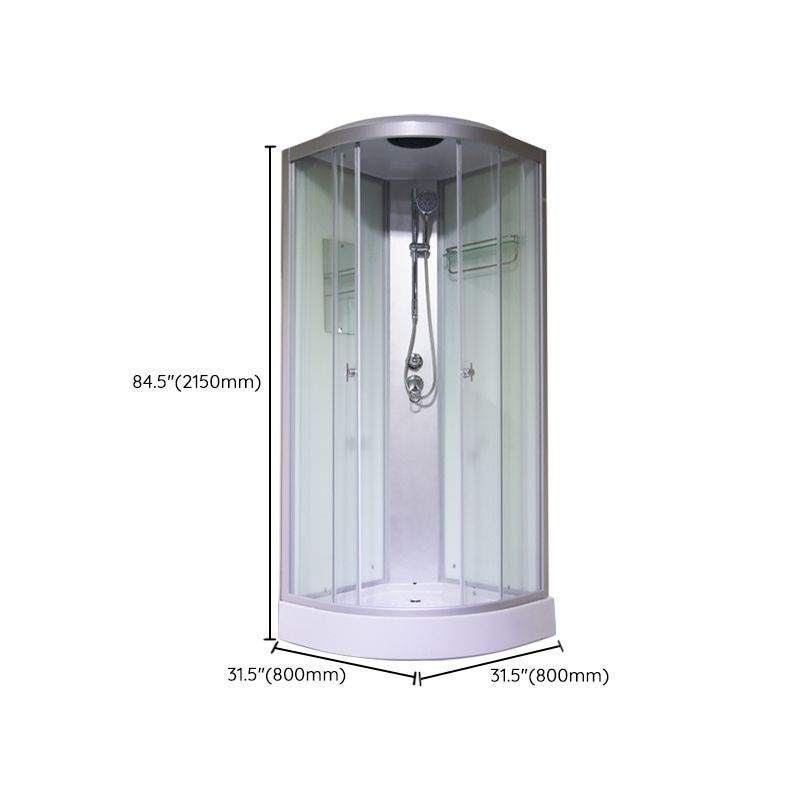 Round Semi-Frameless Shower Stall Corner Tempered Glass Shower Stall