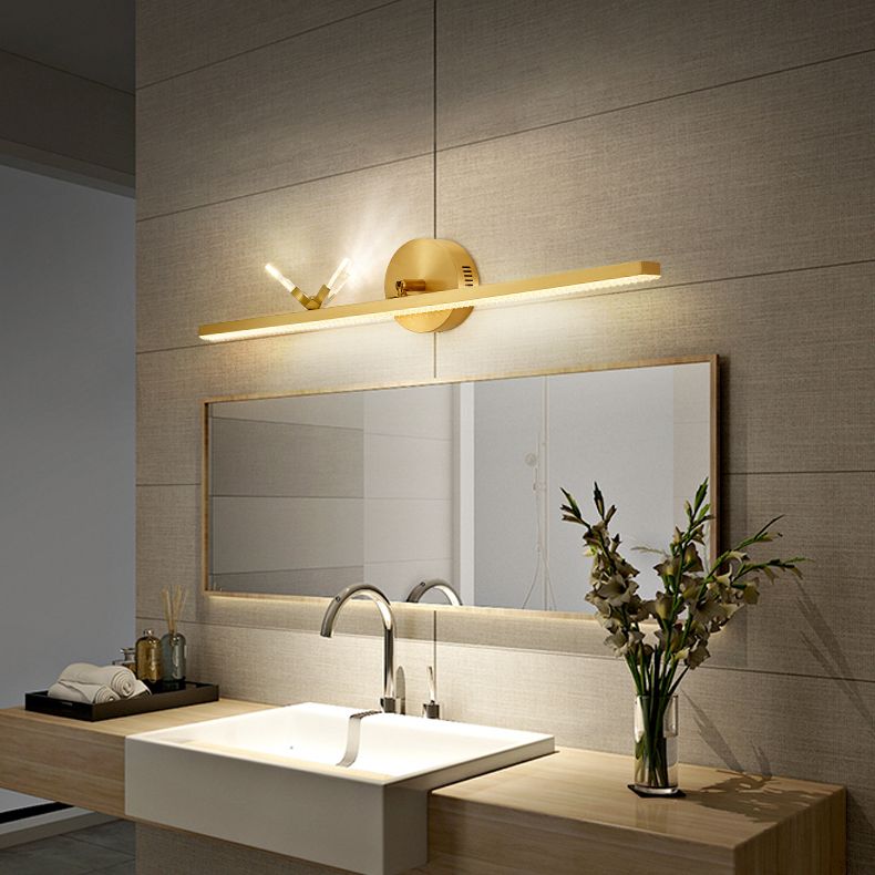 Contemporary 1-Light Wall Sconce Metal Linear Wall Mounted Light for Bathroom