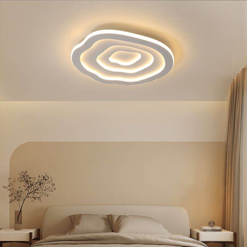 Modern Single White Flush Mount Lighting Unique LED Ceiling Light with Acrylic