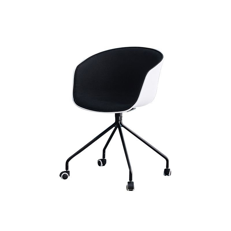 Modern Armless Office Chair No Distressing Desk Chair with Wheels