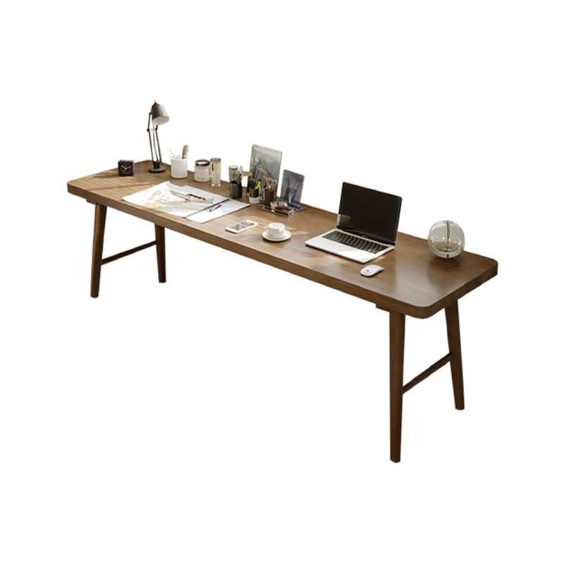 Contemporary Wooden Writing Desk Bedroom Office Desk in Brown with Legs