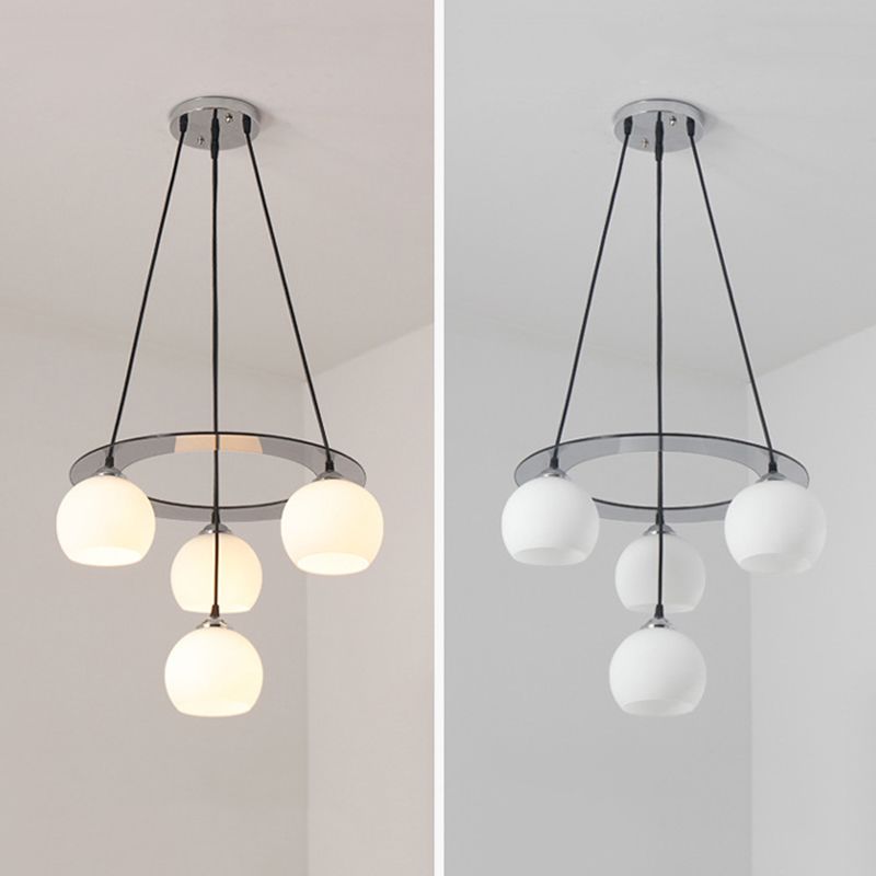 4 lichten bal hanglampverlichting moderne eenvoud witte glas hanglamp plafondlampen voor restaurant