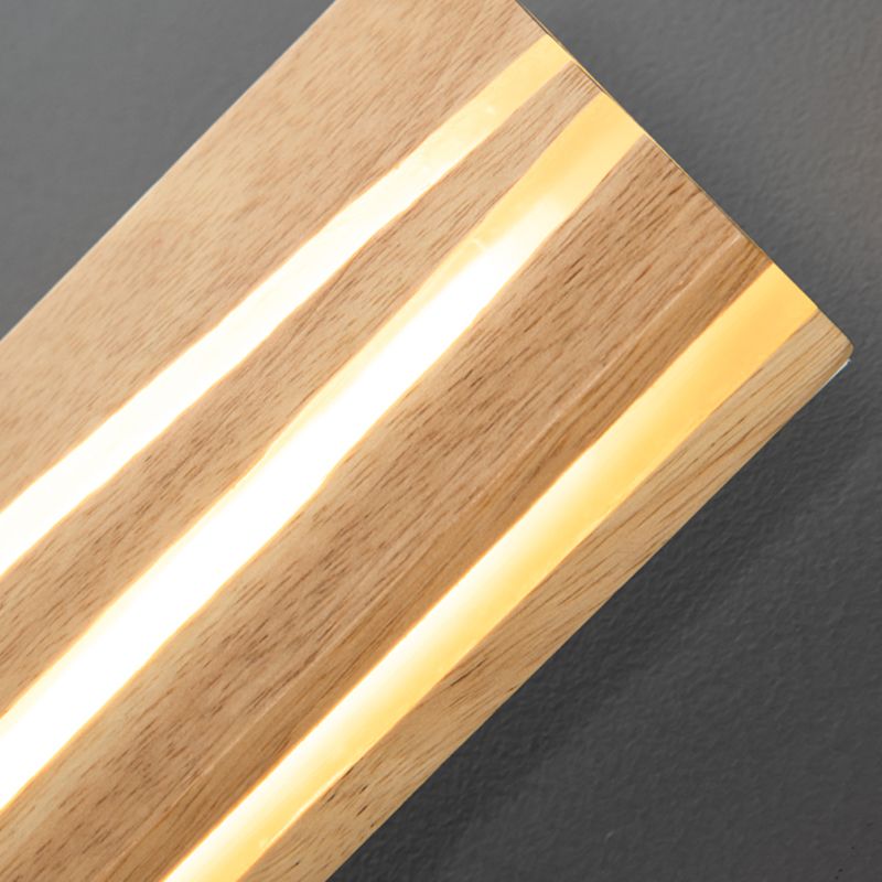 Modern LED Wall Light Fixture Simple Wooden Wall Light Sconce for Bedroom