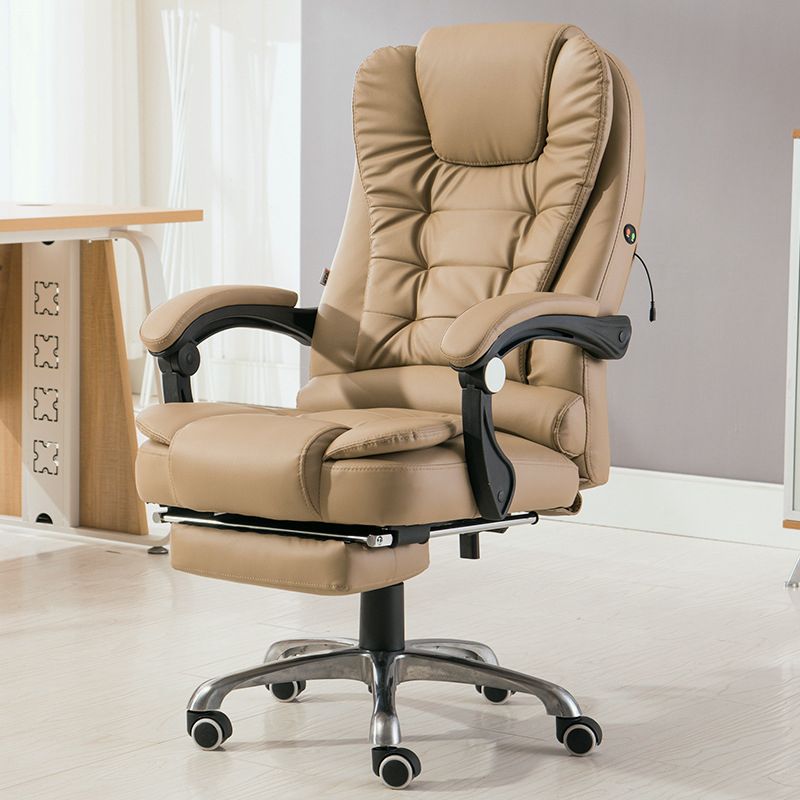 Contemporary Office Chair with Silver Metal Base Executive Ergonomic Computer Chair